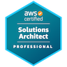Digital badge showing an AWS Certified Solutions Architect at Professional level
